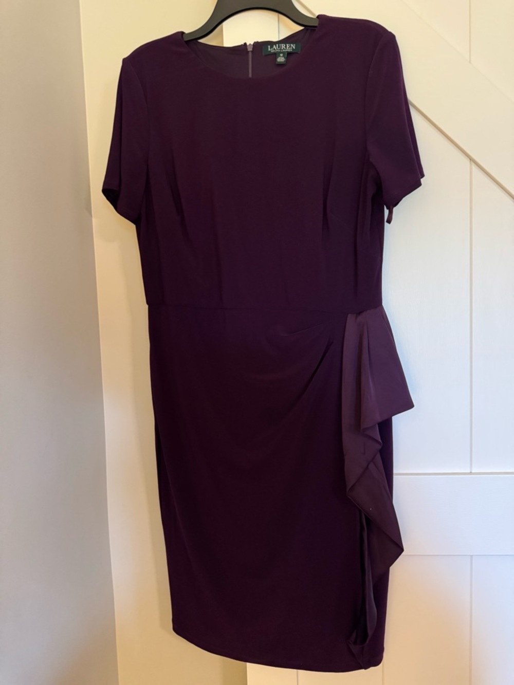 Ralph Lauren Deep Plum Short-Sleeve Sheath Dress